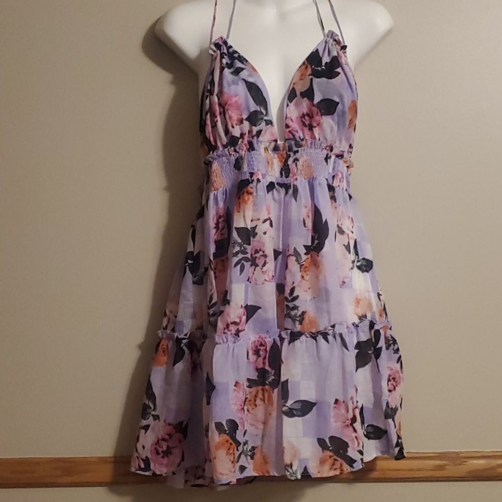 Asos purple floral flowy tank top